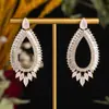 Brincos de Zircônia Vazados em Forma de Gota d'Água, Venda Quente Transfronteiriça, Modernos, Simples, Elegantes, Versáteis, Brincos de Zircônia Redondos Vazados em Forma de Gota d'Água