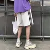 Almacén Lightning/Transfronterizo Pantalones Cortos Holgados con Tres Rayas para Hombre para Correr y Deportes, Pantalones de Verano de Longitud Media para Uso al Aire Libre