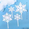 Decoração de bolo de assar conjunto de floco de neve de acrílico acessórios de fantasia de princesa inserção de cartão plug-in de festa plug-in de mesa de sobremesa