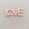 Decoración de pastel de amor Tanabata, inserto acrílico, feliz cumpleaños, tarjeta de decoración para fiesta de repostería, mesa de postres