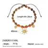 Taina Colgante de Sol de Acero Inoxidable Europeo y Americano Collar de Lujo Accesible Cadena para Clavícula de Cuerda Trenzada con Perlas Acrílicas de Gama Alta