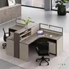 Mesa de Equipe, Combinação de Mesa e Cadeira para Funcionários, Cruz Dupla 4, 4, 6 Pessoas Porta-Cartões, Tela Financeira, Simples e Moderno