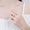 Anel de Casal em Prata S925 Quadrado Moissanite Unissex Moda Simples Liso Anel Fabricante Estoque Pronto
