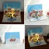 Novo Cartão de Boas Festas 3D Pop-Up de Natal com Música, Cena de Rua de Natal com Luzes, Cartão de Bênção com Cartão Pequeno, Venda por Atacado do Fabricante
