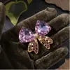 Moda Coreana Broche de Cristal con Lazo de Vidrio Pin Antideslizante para Mujer Abrigo Suéter Elegante Cárdigan Accesorios