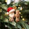 Colgante de Carta de Jengibre de Papá Noel Decoraciones para Árbol de Navidad Adornos Navideños Colgantes de Cartas de Navidad