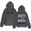 Sudadera con cremallera y estampado de letras de amor de diseño simple y moderno, Sudadera con capucha para hombre