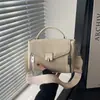 Bolsa de Ombro Simples, Cor Sólida, Bolsa Transversal Retrô e Estilosa, Nova Moda Primavera 2026, Design de Nicho, Bolsa Quadrada Pequena
