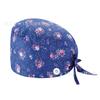Gorro de Enfermera de Algodón Puro de Copa Plana para Mujer, Gorro Quirúrgico Estampado para Hombre, Pañuelo para la Cabeza de Color Sólido con Botones, Gorro Médico Profesional de Copa Redonda