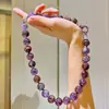 Collar de cadena para clavícula de cristal de amatista púrpura natural de alta calidad, grano grande de 14 mm