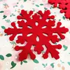 Posavasos de Copo de Nieve de Fieltro Navideño Mantel Aislante de Fieltro Rojo Mantel de Hoja de Arce Tela No Tejida Decoración del Hogar