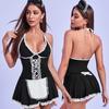 Lingerie sexy feminina saia de suspensório sexy comércio exterior sexy empregada empregada conjunto de três peças lingerie sexy europeia e americana 1556