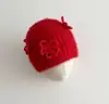 Gorro de Invierno para Bebé Gorro de Lana Estilo Coreano Estilo Extranjero Sombrero de Pescador de Punto con Flor para Bebé Grueso Cálido