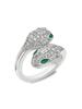 Anillo WISH transfronterizo de Amazon más vendido Anillo abierto unisex creativo de serpiente europea y americana con micro incrustaciones de circonio de color