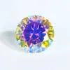 Wuzhou Gema Cultivada Artificial Ab Colorido Redonda Moissanita Colorida Piedra Preciosa Azul Marino Anillo Joyería Reloj Incrustación