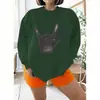 Moletom de Gola Redonda Transfronteiriço com Estampa de Gesto Personalizado, Blusa de Pulôver Solta, Estilo Atacado Amazon Wish