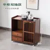 Gabinete de Té Móvil con Cubo de Agua Debajo para Hervir Agua, Gabinete de Barra de Té, Mesa de Té, Gabinete Lateral, Sala de Estar, Oficina, Mesa Lateral de Sofá