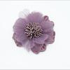 Broche de tela de doble propósito con pinza, gasa multicolor con centro de flor, ramillete, etiqueta de servicio al cliente, cuello de overol, flor