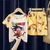 Pijama de Verano Niños Nuevo Infantil Manga Corta Lindo Estampado de Dibujos Animados Niños Medianos y Grandes Niñas Pequeñas Ropa de Casa conjunto