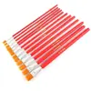 Pincel para Pintura a Óleo com Cerdas de Nylon Cabo Vermelho Pincel de Pintura Pincel para Aquarela Gouache Pincel Infantil Industrial para Pintura Pincel Atacado
