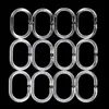 Barra para Cortina de Ducha de Baño Anillos de Cortina de Ducha de Plástico Ganchos Anillos Transparentes 12 Piezas Blíster Embalaje Exquisito Venta al por Mayor de Fábrica