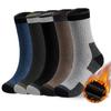 Calcetines de Lana para Hombre de Otoño e Invierno, Calcetines de Algodón Gruesos y Forrados de Felpa, Extra Largos y Cálidos, Calcetines de Media Pantorrilla de Talla Grande para Mujer, Calcetines Transpirables para Hombre con Bloques de Color