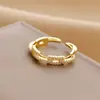 Diseño de Nicho Moda Personalidad Índice Anillo de Dedo Anillo Retro Dorado Anillo Simple de Viento Frío para Mujer