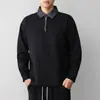 Moletom Mokamaker City Sports com Gola de Sarja e Patchwork para Homem, Novo Estilo Outono 2026, Moletom Masculino Falso Duas Peças 55948