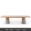 Mesa y silla de comedor para exterior de teca tejida, resistente al agua y al sol, de mármol, de ratán, para jardín, patio y ocio.