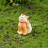 Adornos de paisaje en miniatura, decoraciones DIY de suculentas de perro Akita, figuritas de animales de perro amarillo pequeño, bonsáis creativos, figuritas de resina