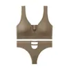 Ventas Directas de Fábrica de Artículos Populares Transfronterizos: Conjunto Deportivo Sexy de Tanga Cómodo Push-Up Inalámbrico Espalda Descubierta Calado en Forma de Corazón