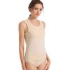 Colete Térmico Feminino Sem Costura com Patches Espessado Forrado com Fleece Protetor de Barriga e Costas Slim-Fit Camisa de Segunda Pele Roupa Íntima