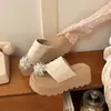 Suela gruesa diseño antideslizante suela de plataforma chanclas que cubren los dedos del pie nicho sandalias de una tira mujeres verano ropa para exteriores 2026 sensación de aumento de altura