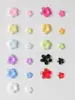 Transfronteiriço Japonês 3D Tridimensional Flor Branca Nail Art Jóias Resina Flor de Cinco Pétalas Pequena Bola de Aço Misturado Acessórios para Unhas