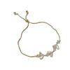 Série Dourada Personalidade Única Tendência Pulseira de Zircônia Luxo Leve Design Versátil Simples Sensação de Alto Padrão Joia de Mão Atacado