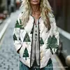 Sudadera de Algodón con Cuello Alto y Pliegues para Mujer 2025, Estampado Floral Retro, Rayas Otoño e Invierno, Botones, Sudadera para Mujer