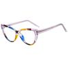 Nova moda TR90 inserir anti-azul primavera europeia e americana avant-garde espelho plano ins net popular olho de gato passarela óculos