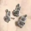 Brincos de Gato Azul Aveludado e Fofo para Mulheres 2025 Novo Estilo Quente Doce Design de Nicho Acessórios