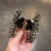 Pinza para el cabello de garra de cristal de lujo ligero de estilo nuevo coreano y japonés de tamaño mediano para mujer, pinza de tiburón para cabello fino, pasador para peinados semi-recogidos