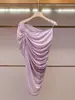 Ropa de Mujer de Gama Alta de Shenzhen Verano Nuevo Estilo Temperamento Moda Sentido del Diseño de un Hombro Asimétrico con Volantes Blusa de Gasa para Mujer