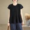 Foto Real de Artículos en Stock: Cuello Redondo, Sencillo y Cómodo, Nuevo Estilo Verano 2026, Top Casual sin Mangas Plisado Xixi para Mujer