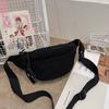 Novo estilo coreano estilo universitário casual all-match crossbody bolsa de ombro feminina listrada simples ins estilo preguiçoso bolsa de cintura bolsa de peito