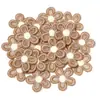 Patch bordado de flor de cinco pétalas em malha bicolor, acessório de cabelo fofo e super adorável, acessório para roupa, boneca, sapato e bolsa