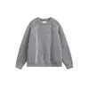 Suéter Jacquard Básico Simples Retrô Ouswe Unissex Gola Redonda Tricô Outono e Inverno Top Rm11