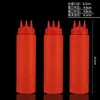 Botella dispensadora de condimentos de tres agujeros de grado alimenticio botella dispensadora de salsa de tres agujeros botella dispensadora de salsa para puesto callejero comercial tipo dispensador de tres agujeros comercial