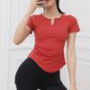 2025 Verano Top Deportivo Fitness Ajustado Sexy Cuello en V Manga Corta Ropa para Correr Fitness Secado Rápido Camiseta de Yoga