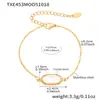 Xinyixinxin Acero Inoxidable Piedra de Cristal Natural Garra Biselada Incrustada Circonita Cuadrada Flor de Cinco Pétalos Conjunto de Collar y Pulsera