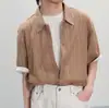 Camisa Blanca de Manga Corta Calada Estilo Europeo y Americano para Hombre, Camisa Blanca de Diseñador de Nicho de Alta Gama de Moda, Camisa Holgada para Hombre