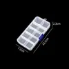 Pequeno 10-grade Transparente Plástico Destacável Armazenamento de Jóias e Classificação Medicina Caixa Agulha Cosmética e Linha de Pesca Suprimentos de Equipamento de Pesca Caixa de Armazenamento