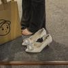Verano Blanco Nuevo Diseño Nicho Zapatos Franceses de Punta Tacón Fino Estilo Pequeño Fragante Pedrería Soltero